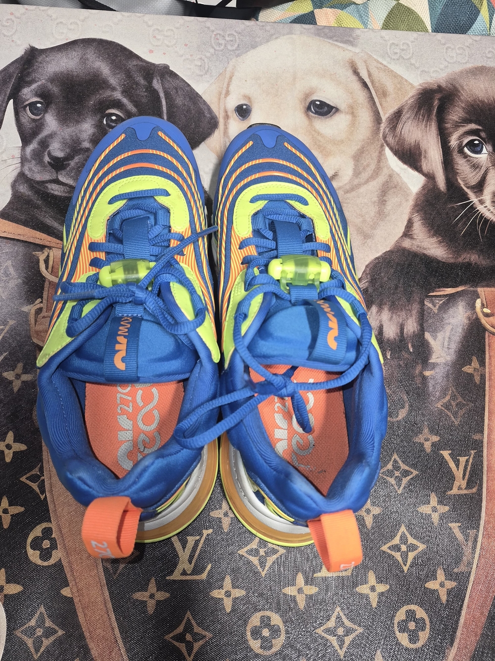 Nike Kids Blue Neon Green & Orange Running Sneakers